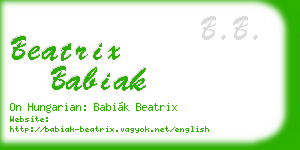 beatrix babiak business card